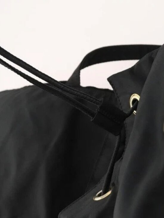 PRADA Backpack Nylon Black Gold Auth 172266 main image 10